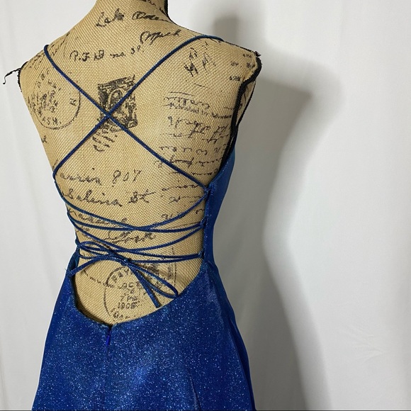 Tarik Ediz Blue Shimmer Formal Gown - Picture 9 of 14